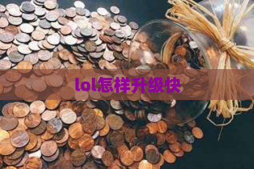 lol怎样升级快